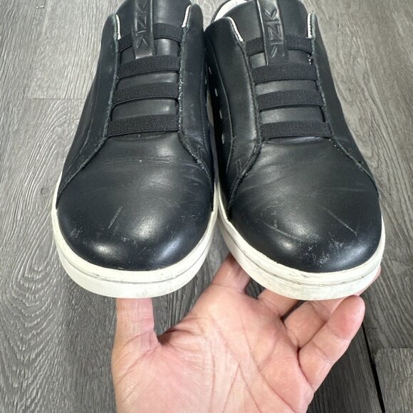 Kizik Mens New York Shoe Sz 8.5 Slip On Hands Free Casual Sneaker Black Leather main image 6